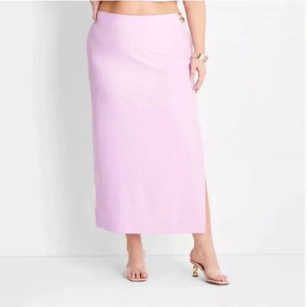 Jenee’ Naylor Future Collective Cutout O Ring Texturized Maxi Skirt Plus Size 22 - Picture 1 of 15